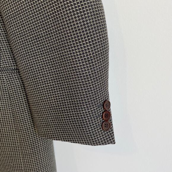 Hugo Boss Mens Blazer 100% Virgin Wool Sport Coat Size 40S Pin Check Einstein US - Picture 5 of 11